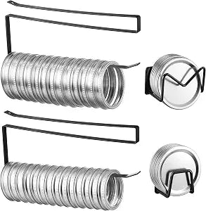 Dreyoo 4 Pcs Mason Jar Lid Organizer, Holds 38 Lids & 34 Rings (Black)