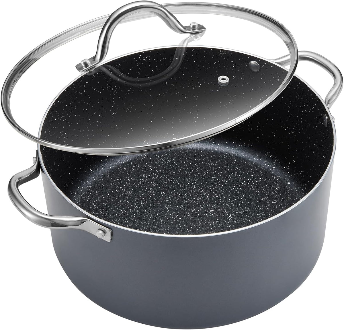 BEZIA 6 Quart Nonstick Stock Pot with Lid, Induction Compatible Cooking Pot
