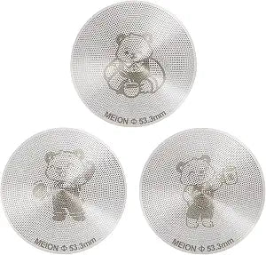 MEION 53.3mm Espresso Puck Screen-3 Pack 0.2mm Ultra Thin Espresso Puck, Stainless Steel Reusable Coffee Filter, Compatible with Espresso Machine 54mm Portafilter Basket