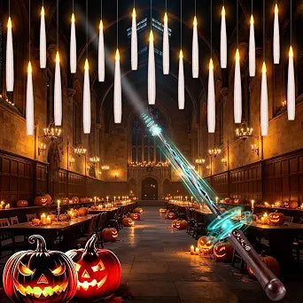 OCATO Upgraded 20Pcs Floating Candles with Wand for Halloween Decorations