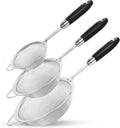 304 Stainless Steel Fine Mesh Strainer Set, 3 Sizes, 30 Mesh