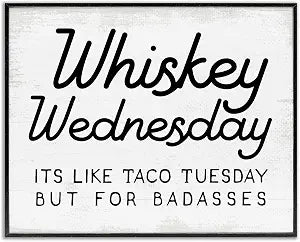 Rustic Whiskey Wednesday Humor, 11 x 14 Inch Framed Gicle Print