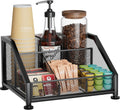 SWTYMIKI Coffee Bar Organizer for Countertop - Space-Saving Kcup Organizer with Tiered Shelves, Coffee Station for Pods, Sugar, Syrup, Cups, Stirrers, Condiment Organizer Storage