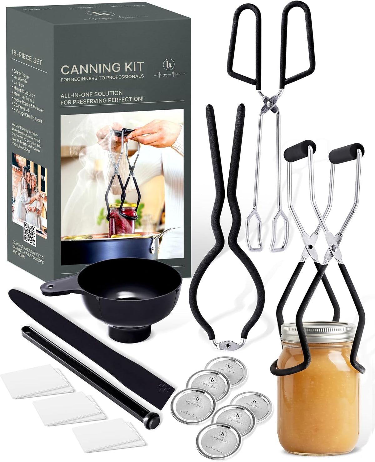 Hungry Artisan Canning Supplies Kit, Stainless Steel, 18 Pieces