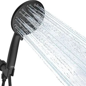 Cobbe 8-Setting Handheld Shower Head, Water-Saving Design, Matte Black