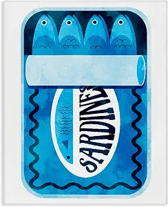 Stupell Industries Modern Canned Sardines, 16 x 20 Inch Canvas Wall Art