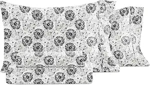 Linen Market 4 Piece Sheet Set Make A Wish Patterned, Queen, Light Gray
