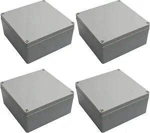 6"x6"x3" IP65 Weatherproof Junction Box | PS Plastic Electrical Enclosure | Outdoor & Indoor | Universal Conduit Project Box | 4 Pack