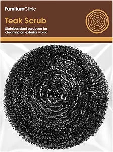 Furniture Clinic Teak Scrub, 100% Stainless Steel Scrubber to Refinish Wood