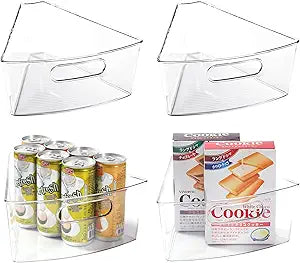Leeden Lazy Susan Cabinet Organizer, 1/8 Wedge Bins for 26in, 4 Pack