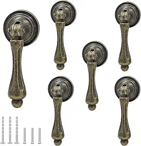 Bonsicoky 6Pcs Antique Bronze Tear Drop Pulls