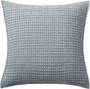 Levtex Home - Mills Waffle - Decorative Pillow - Poly Filled - Chambray - Sham Size (20 x 20in.)