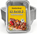 Aluminum Pans, Sturdy Thickened 12.5In*10.25In Large Deep Disposable Baking Pans, Aluminum Tray for Baking, Safe for Oven Air Fryer
