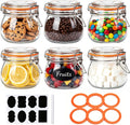 Small Glass Jars with Airtight Lids 17 oz, 6 Pack Mason Jars