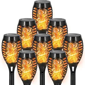 8 Pack Solar Pathway Lights Outdoor, Solar Torches Lights Halloween Decor