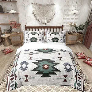 jejeloiu Southwestern Geometric Decor Native Comforter Set Full Size