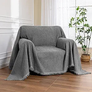 MEETSKY Oversized Chair Cover Washable Recliner Chair Covers, Armchair Couch Cover Sofa Throw Cover for Single Couch, Soft Small Sofa Slipcovers for Pet, 71"x 91", Dark Grey