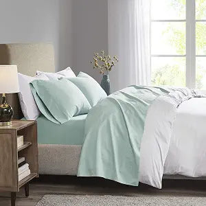 Madison Park 3M Microcell Queen Sheet Set, Moisture Wicking, 4Pcs, Seafoam