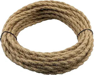 32.8ft/10M Twisted Rope Light Cord 18/2 Rope Covered Twisted Wire 18-Gauge Vintage Hemp Rope Woven Wire 18 awg Antique Style Electrical Wire for Antique Lamp DIY Projects