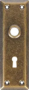 2 Pack Mortise Lock Door Plates for Interior Doors, Rectangular Backplate