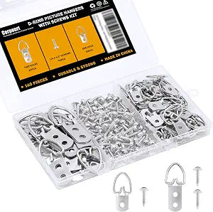 160 Pcs D-Ring Picture Hangers with Screw,Heavy Duty Picture Hanging Kit
