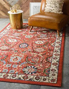 Unique Loom Espahan Collection Area Rug - Cape Cod (2' 2" x 3' 1" Rectangle, Terracotta/ Black)