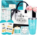 50th Birthday Gifts for Her 50 Year Old Gifts for Women Turning 50 and Fabulous Gift Ideas for Woman Cool 1976 Birthday Gift for Woman Happy 50th Bday Decorations Basket for Mom Daughter with Tumbler