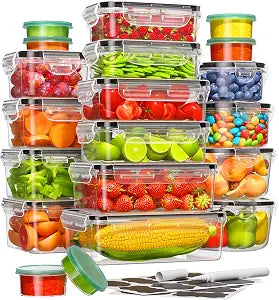 Canfanni 40 Piece Food Storage Containers with Lids, BPA-Free