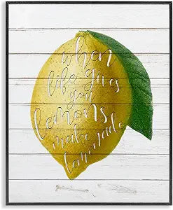 Lemons to Lemonade Inspirational Fruit, 11 x 14 Inch Framed Gicle Print