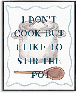 Funny Kitchen Stir the Pot Humor, 16 x 20 Inch Framed Gicle Print