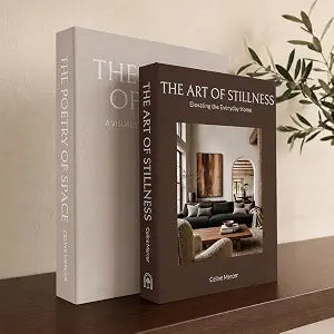 Set of 2 Linen Fake Books with Storage for Table Decor