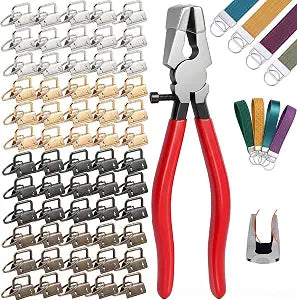 Key Fob Hardware Set with Pliers, 60PCS 1 Inch Keychain Hardware