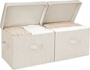 StorageWorks Fabric Storage Bins with Lids, Closet Storage Bins