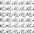 30 Pcs Metal Mason jar Lids,Silver,Regular Mouth with Straw Hole