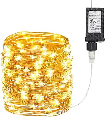 Joomer Fairy String Lights 33FT 100LED Plug in Lights Indoor, Warm White