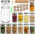 12 Pack 32 oz Wide Mouth Mason Jars with Airtight Lids and Bands