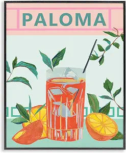Tropical Cocktail Still Life, 11 x 14 Inch Framed Gicle Print