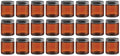 North Mountain Supply 4 Ounce Amber Glass Straight Sided Mason Canning Jars - with 58mm Black Metal Lids - Case of 24