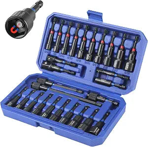 WORKPRO 27 PCS Magnetic Nut Driver Set with Quick-Release Extensions