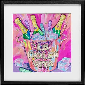 La Dolce Vita Champagne Glam, 13 x 13 Inch Framed Print Under Glass