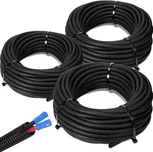 Sasylvia 1/4", 1/2", 3/8" X 50ft Split Wire Loom Tubing, Cord Protector