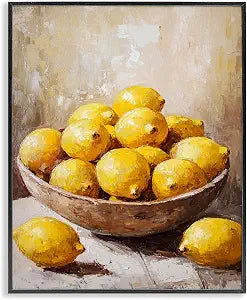 Bowl of Lemons Still Life, 11 x 14 Inch Framed Gicle Print