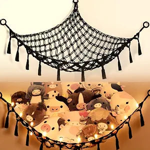 Stuffed Animal Storage Hammock Toy Net with Light XLarge (55*72 in)