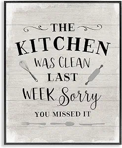 Sassy Kitchen Humor Typography, 16 x 20 Inch Framed Gicle Print