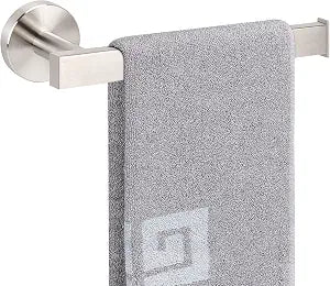 NearMoon Square Hand Towel Holder/Towel Ring, Premium SUS304 Stainless Steel Hand Towel Bar Rustproof Wall Mounted Towel Rack for Bathroom/Kitchen, Contemporary Style Bath Accessory (Brushed Nickel)