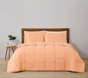 TRULY SOFT Everyday Reversible Comforter Set Peach Polyester 2-Piece Twin XL Comforter Set, Solid Color Themed, for Men and Women, Oeko-TEX Certified Confidence