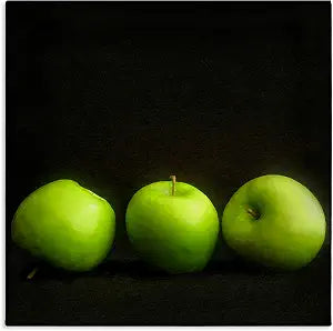 Apple Trio Still Life Kitchen, 17 x 17 Inch Canvas Wall Art