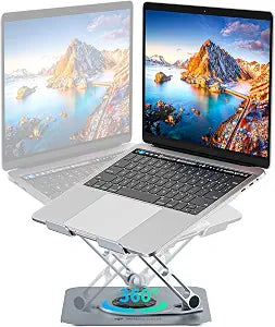 Yottamaster Adjustable Laptop Stand, 360 Rotating Aluminum Desk Stand