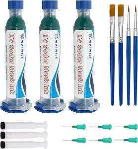 3PCS UV Solder Mask UV Light Curing Solder Mask Ink BGA, PCB Solder Resist Ink- Green INK BY WAIMILK