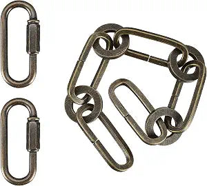 Aspen Creative 21123-07-1, Steel Heavy Duty Chain & Two Quick Link Connector for Lighting Fixture/Swag Light/Plants / 1 Foot, Antique Brass, 8 Gauge